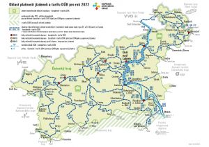 MAPKA PLATNOSTI JÍZDENEK A TARIFU DÚK 2022