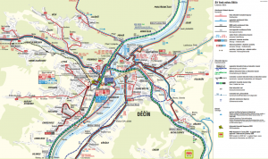 AKTUALIZOVANÁ DOPRAVNÍ MAPA MĚSTA DĚČÍN A ŘÁDY LINEK T1,T3,T5, T6 A U10