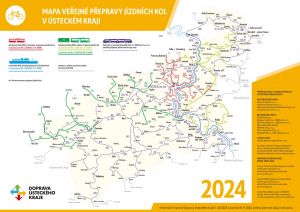 MAPA VEŘEJNÉ PŘEPRAVY JÍZDNÍCH KOL V ÚSTECKÉM KRAJI 2024