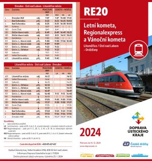 LETNÍ KOMETA, REGIONALEXPRESS A VÁNOČNÍ KOMETA RE20 - 2024