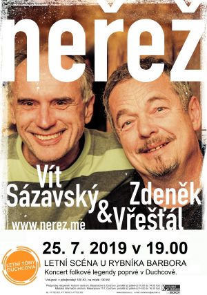 KONCERT SKUPINY NEŘEŽ/LETNÍ TÓNY DUCHCOVA 25. 7. 2019