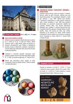 PROGRAM OBLASTNÍ MUZEUM A GALERIE V MOSTĚ BŘEZEN 2020