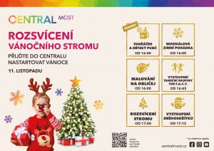 ROZSVÍCENÍ VÁNOČNÍHO STROMU OC CENTRAL MOST 11.11. 2022