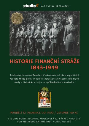 PŘEDNÁŠKA O HISTORII FINANČÍ STRÁŽE 1843-1949 V MOSTĚ 12.12.2022