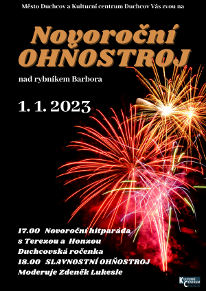 NOVOROČNÍ OHŇOSTROJ NAD RYBNÍKEM BARBORA, 1. 1. 2023