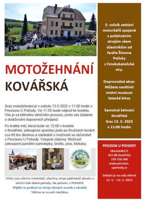 MOTOŽEHNÁNÍ KOVÁŘSKÁ 12. - 14. 5. 2023