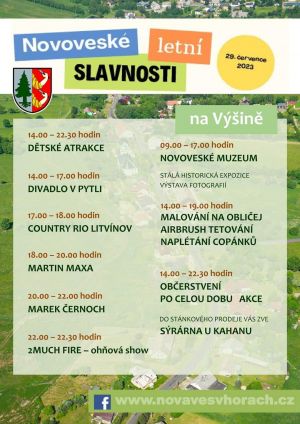 NOVOVESKÉ LETNÍ SLAVNOSTI 29. 7. 2023