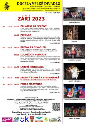 PROGRAM DOCELA VELKÉHO DIVADLA ZÁŘÍ 2023