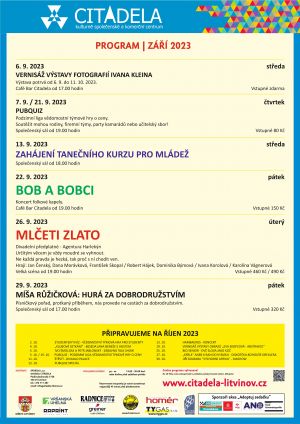 PROGRAM ZÁŘÍ 2023 - CITADELA LITVÍNOV