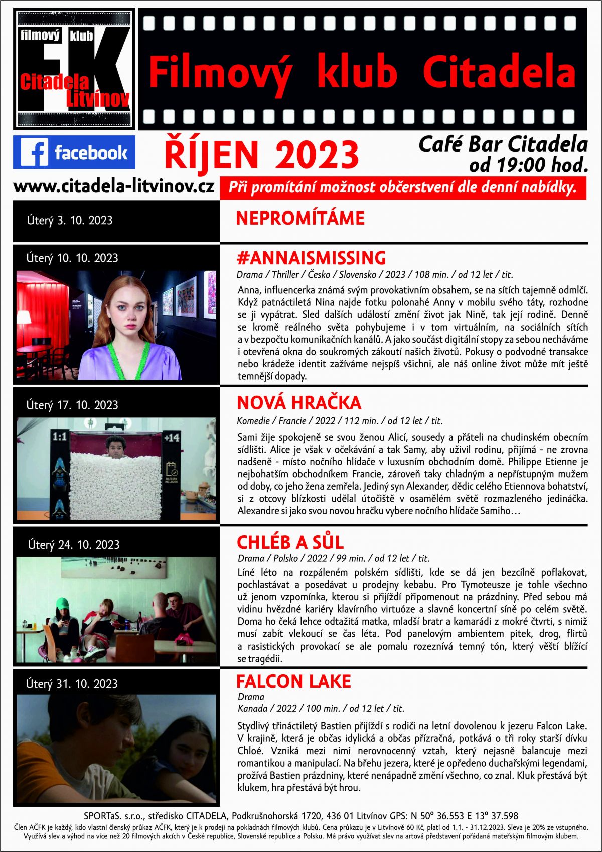 FILMOVÝ KLUB LITVÍNOV - ŘÍJEN 2023 | Krušné hory