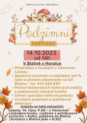 PODZIMNÍ FESTIVAL 14. 10. 2023