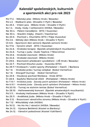 AKCE NA ROK 2023 - MĚSTO HROB