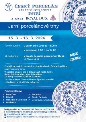 JARNÍ PORCELÁNOVÉ TRHY, 15. – 16. 3. 2024