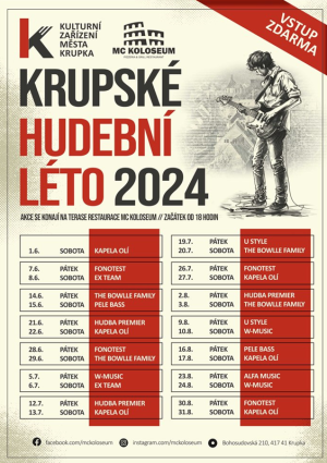 KRUPSKÉ HUDEBNÍ LÉTO 1. 6. - 31. 8. 2024