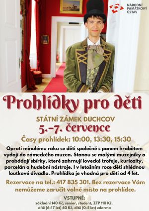 PROHLÍDKY PRO DĚTI NA ZÁMKU DUCHCOV, 5. 7. - 7. 7. 2024