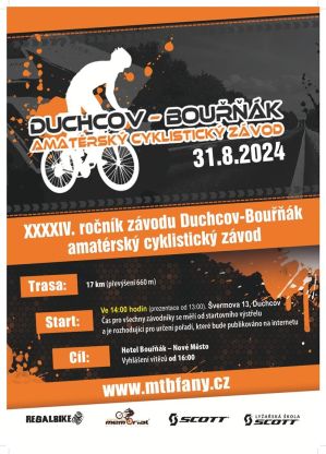 XXXXIV. ROČNÍK ZÁVODU DUCHCOV – BOUŘŇÁK AMATÉRSKÝ CYKLISTICKÝ ZÁVOD 31. 8. 2024