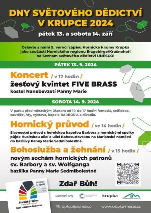 DNY SVĚTOVÉHO DĚDICTVÍ V KRUPCE 13. - 14. 9. 2024