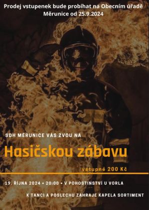 HASIČSKÁ ZÁBAVA 19. 10. 2024